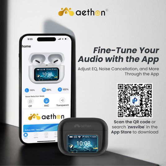 Aethon VisionBuds Pro Smart ANC Touch Screen Gaming TWS Bluetooth Earbuds With App