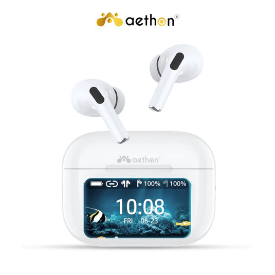 Aethon VisionBuds Pro Smart ANC Touch Screen Gaming TWS Bluetooth Earbuds With App