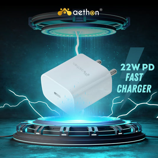 Aethon VOLTX 22 | 22W Charger | Fast Charging | Heat & Short Circuit Protection with 1.5M Braided Cable