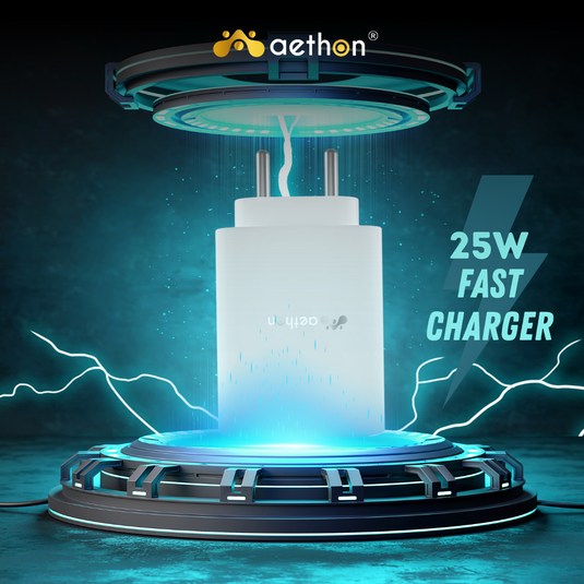 Aethon VOLTX 25 | 25W Fast Charging Wall Charger | Power Delivery 3.0 with 1.5M Braided Cable