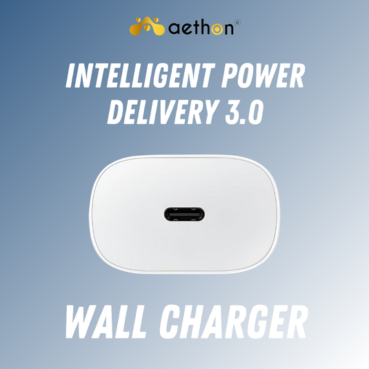 Aethon VOLTX 25 | 25W Fast Charging Wall Charger | Power Delivery 3.0 with 1.5M Braided Cable