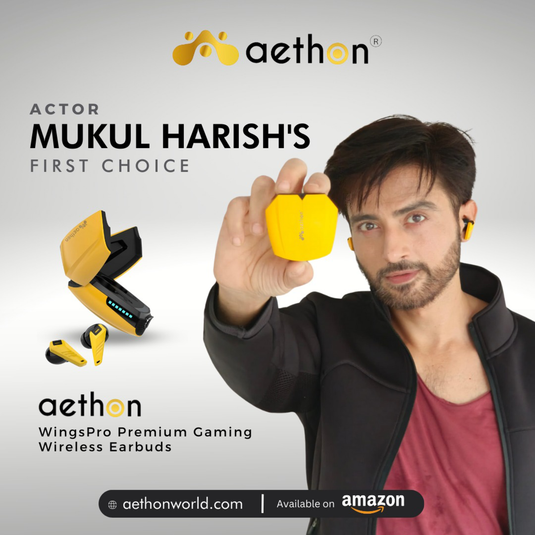 Aethon WingsPro Gaming TWS Earbuds (Yellow)