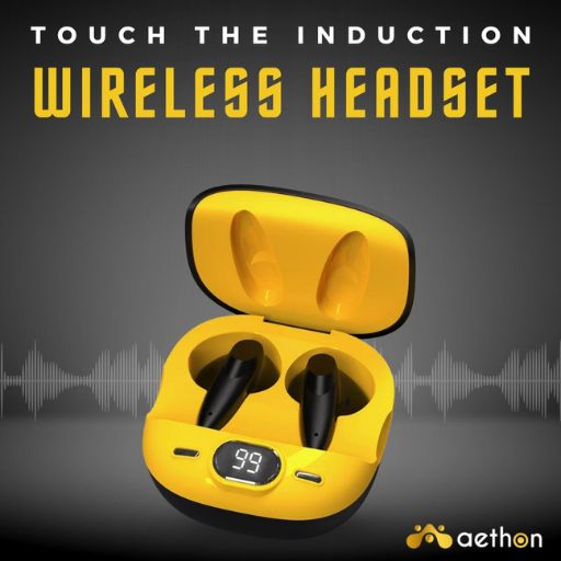 Aethon BeePods Bluetooth Headset  (Yellow, True Wireless)